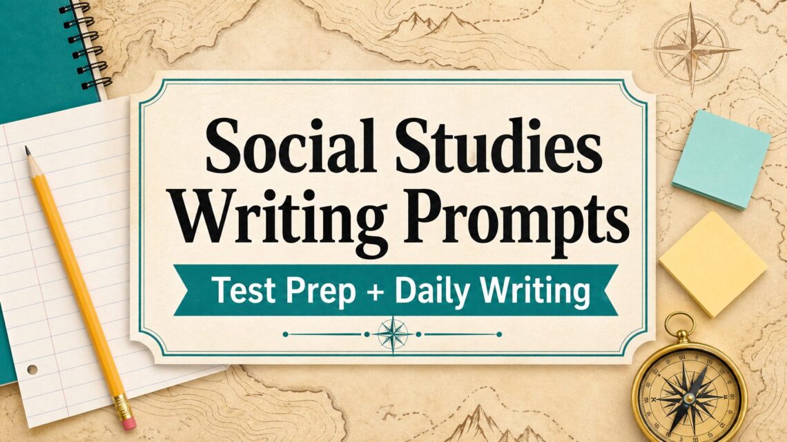 Social studies writing prompts for test prep and daily writing