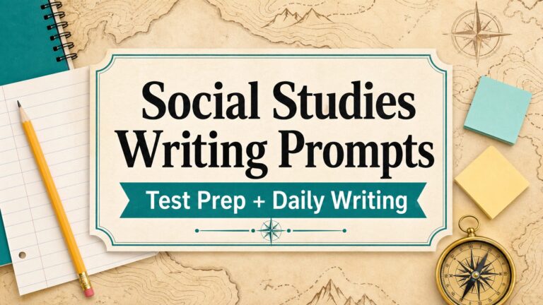 Social studies writing prompts for test prep and daily writing