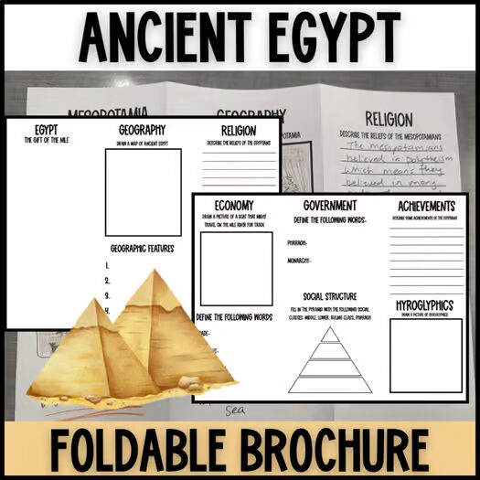 Ancient Egypt foldable brochure GRAPES activity resource cover