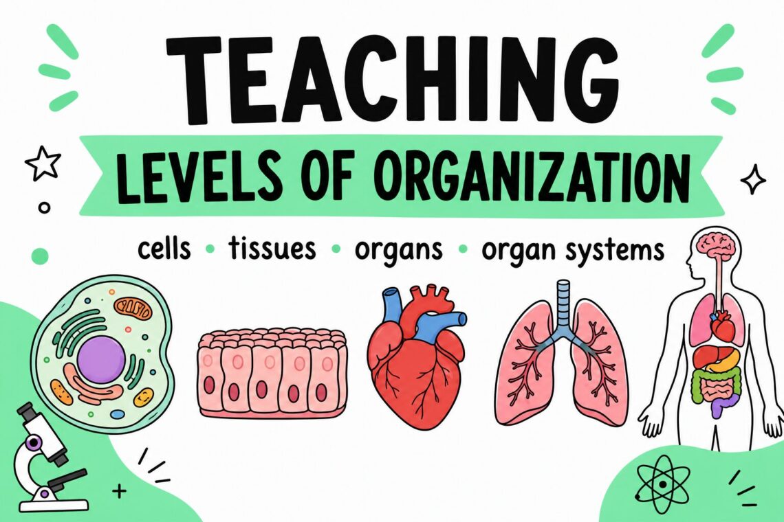 Teaching levels of organization in middle school science with cells, tissues, organs, and organ systems