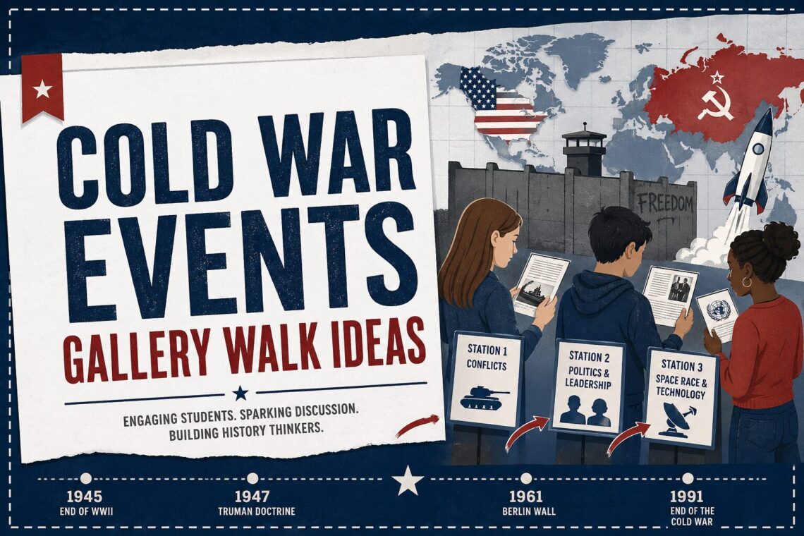 Cold War Events Gallery Walk Ideas for upper elementary and middle school social studies