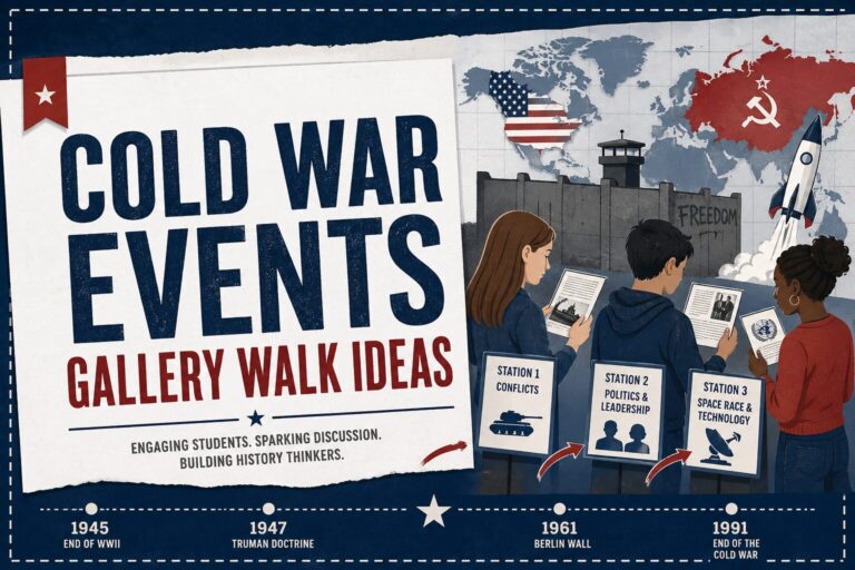Cold War Events Gallery Walk Ideas for upper elementary and middle school social studies