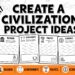 Create a Civilization Project Ideas blog featured image with GRAPES social studies planning pages.