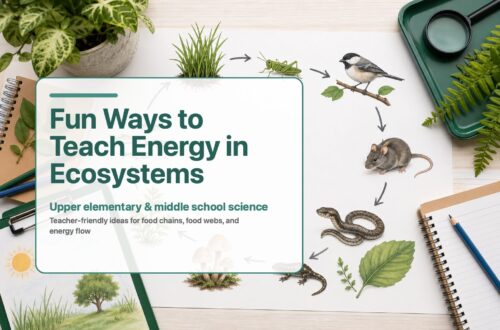 Fun Ways to Teach Energy in Ecosystems blog cover with classroom food web illustrations
