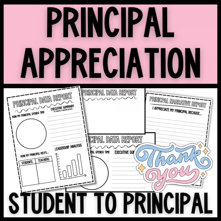 Principal Appreciation Day Activity product image linked to the TPT resource.
