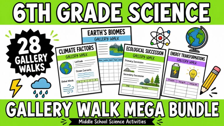 6th Grade Science Gallery Walk Mega Bundle flat product-style featured image