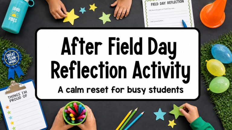 After Field Day reflection activity for a calm classroom reset