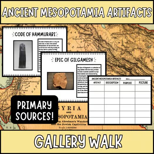 Ancient Mesopotamia artifacts gallery walk resource cover