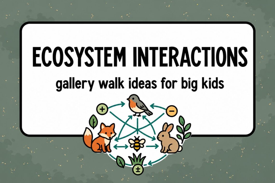 Ecosystem interactions gallery walk ideas for upper elementary science