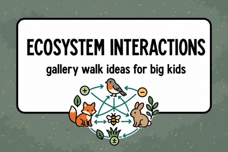 Ecosystem interactions gallery walk ideas for upper elementary science