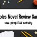 Holes novel study review game blog graphic for a low-prep ELA activity