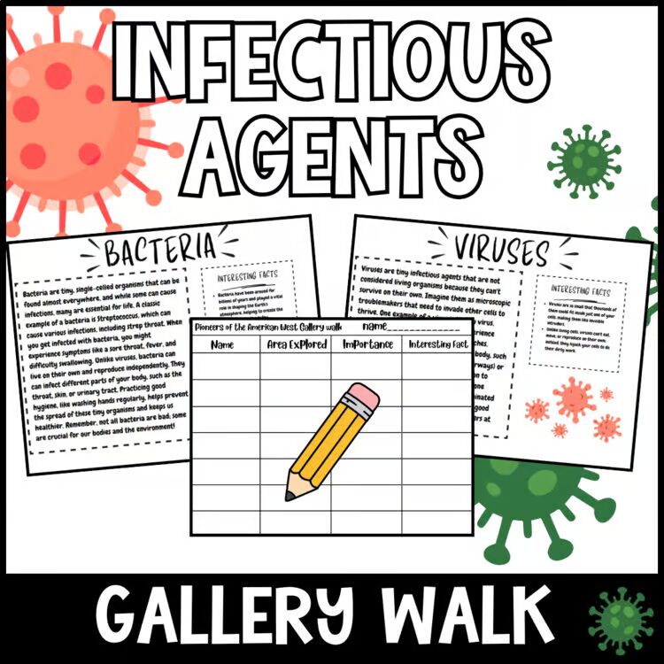 Infectious Agents Gallery Walk science reading stations activity cover