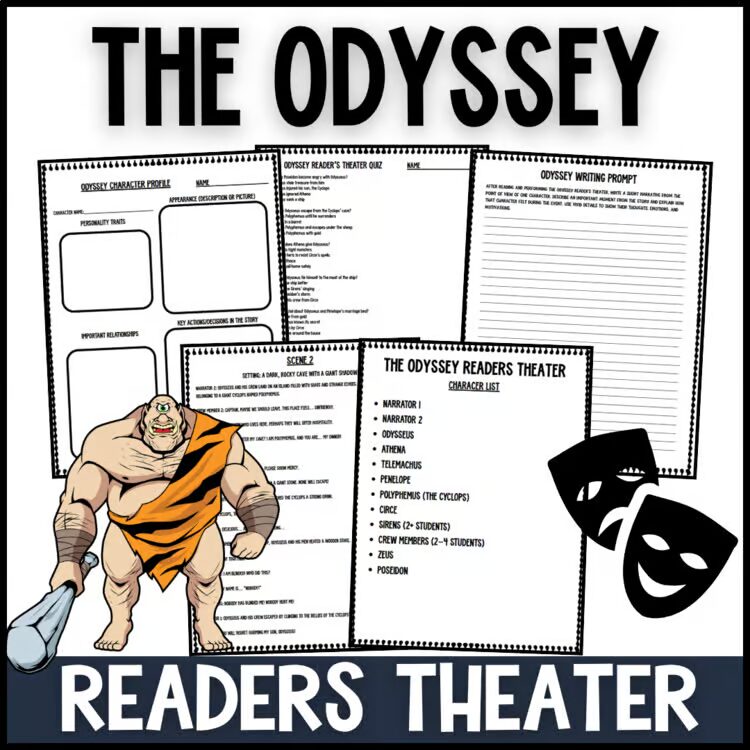 The Odyssey reader's theater script for middle school ELA and Greek mythology