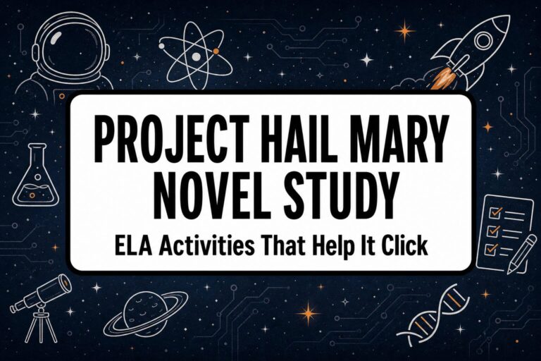 Project Hail Mary novel study activities for middle and high school ELA